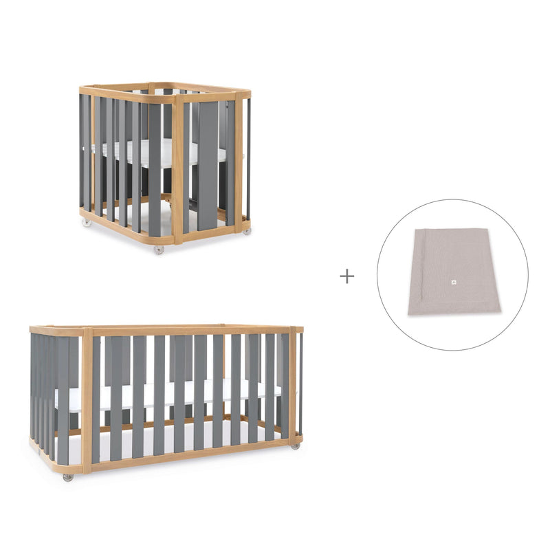 Culla, lettino e letto (4in1) legno/grigio · Crea Plus Tre C351-M5058
