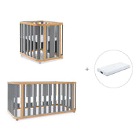 Culla, lettino e letto (4in1) legno/grigio · Crea Plus Tre C351-M5058