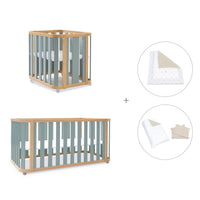 Culla, lettino e letto (4in1) legno/verde · Crea Plus Tre C351-M5057