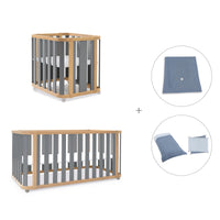 Culla, lettino e letto (4in1) legno/grigio · Crea Plus Tre C351-M5058
