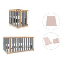 Culla, lettino e letto (4in1) legno/grigio · Crea Plus Tre C351-M5058