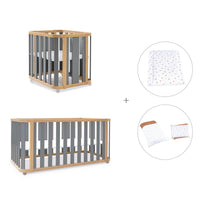Culla, lettino e letto (4in1) legno/grigio · Crea Plus Tre C351-M5058