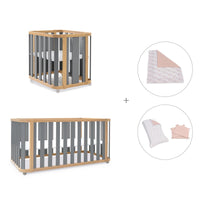Culla, lettino e letto (4in1) legno/grigio · Crea Plus Tre C351-M5058
