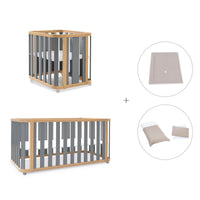 Culla, lettino e letto (4in1) legno/grigio · Crea Plus Tre C351-M5058