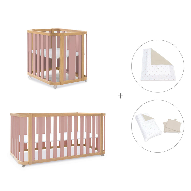 Culla, lettino e letto (4in1) legno/rosa · Crea Plus Tre C351-M5059
