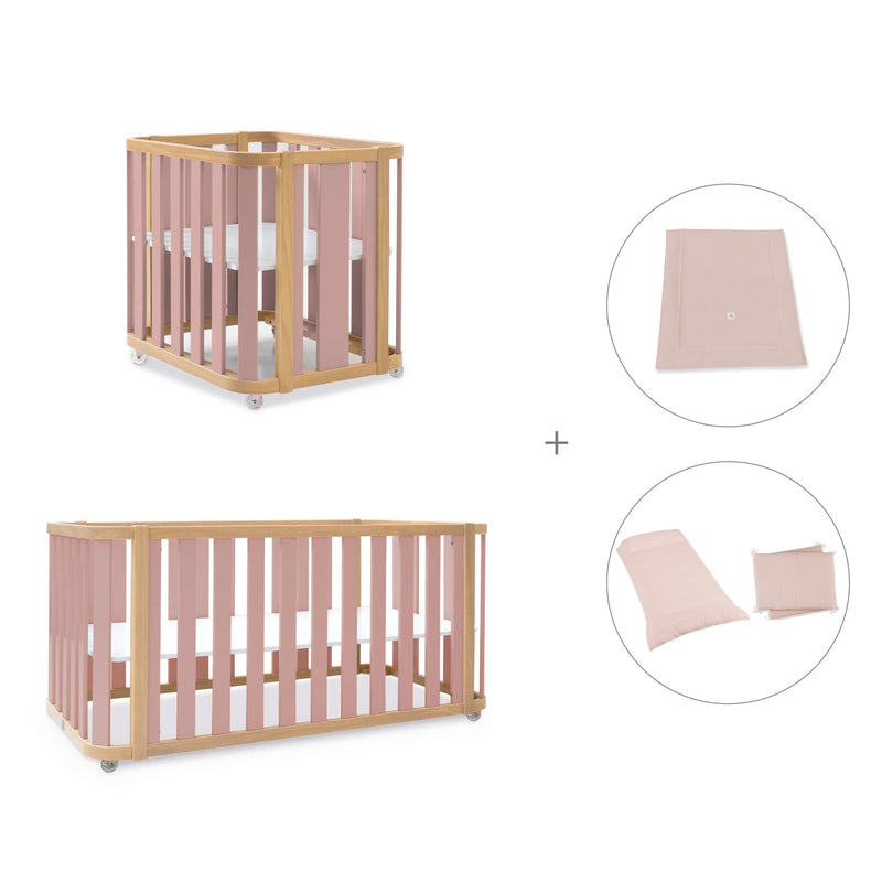 Culla, lettino e letto (4in1) legno/rosa · Crea Plus Tre C351-M5059