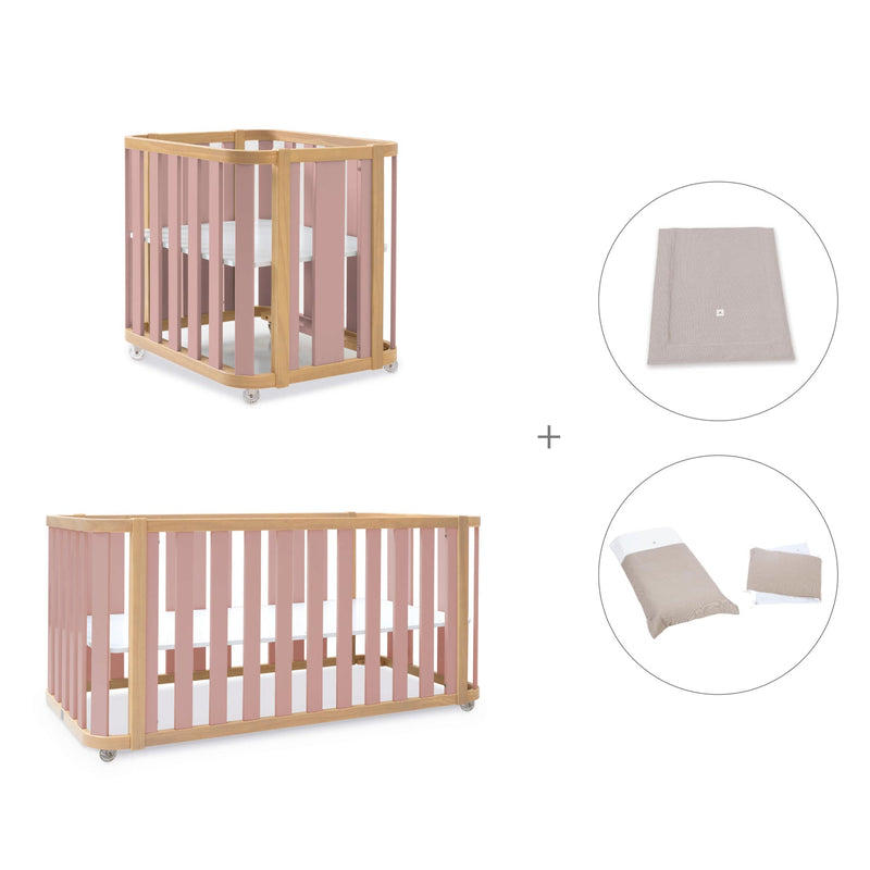 Culla, lettino e letto (4in1) legno/rosa · Crea Plus Tre C351-M5059