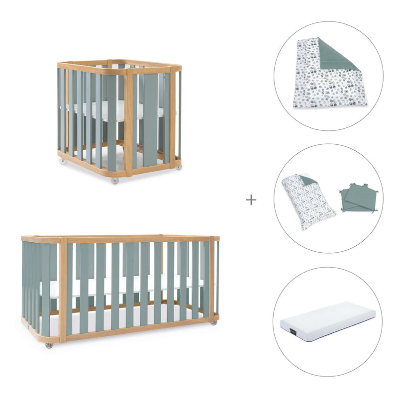 Culla, lettino e letto (4in1) legno/verde · Crea Plus Tre C351-M5057