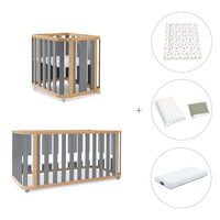 Culla, lettino e letto (4in1) legno/grigio · Crea Plus Tre C351-M5058