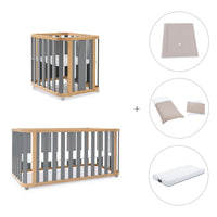 Culla, lettino e letto (4in1) legno/grigio · Crea Plus Tre C351-M5058