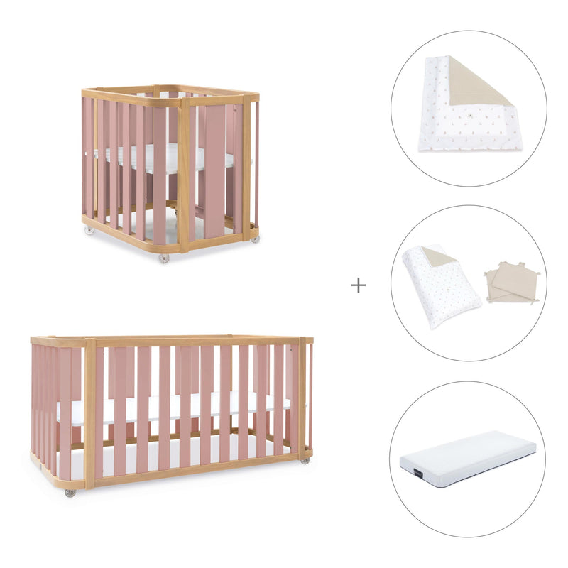 Culla, lettino e letto (4in1) legno/rosa · Crea Plus Tre C351-M5059