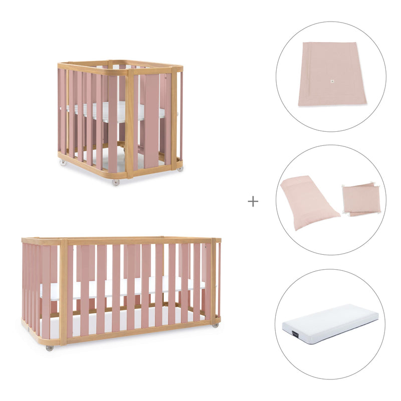 Culla, lettino e letto (4in1) legno/rosa · Crea Plus Tre C351-M5059