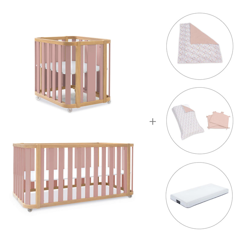 Culla, lettino e letto (4in1) legno/rosa · Crea Plus Tre C351-M5059