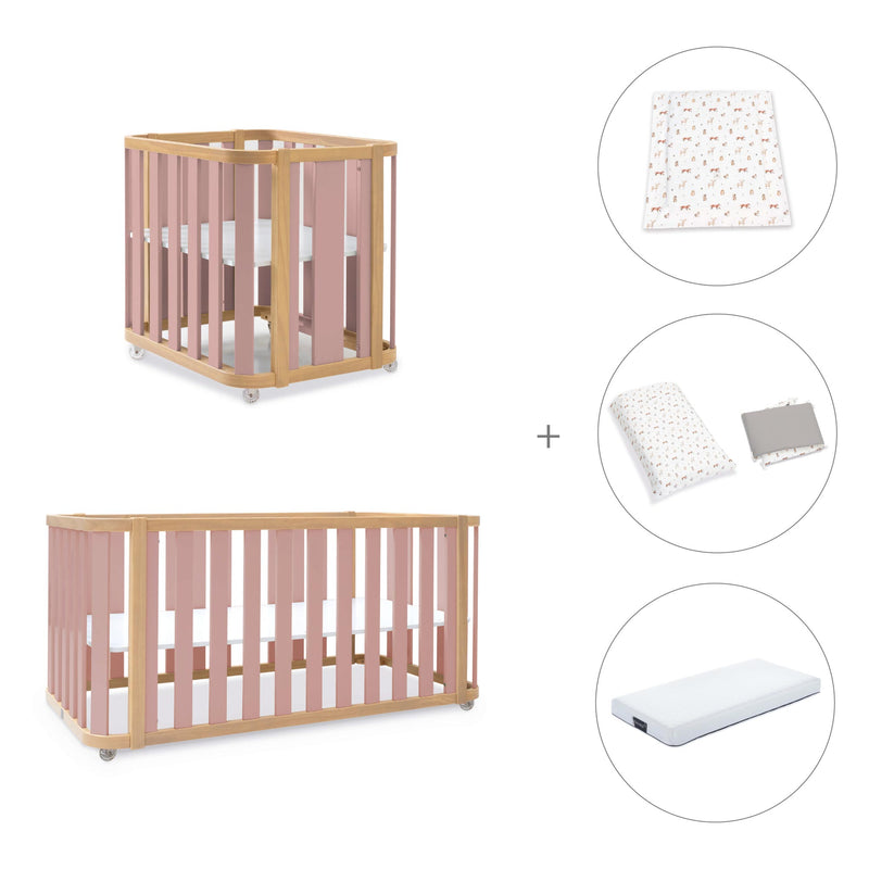 Culla, lettino e letto (4in1) legno/rosa · Crea Plus Tre C351-M5059