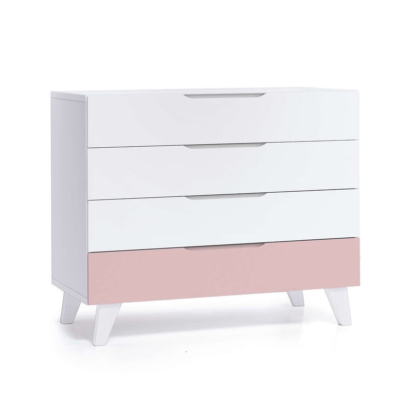 Cassettiera bambini (4 cassetti) stile nordico bianco · Style D247