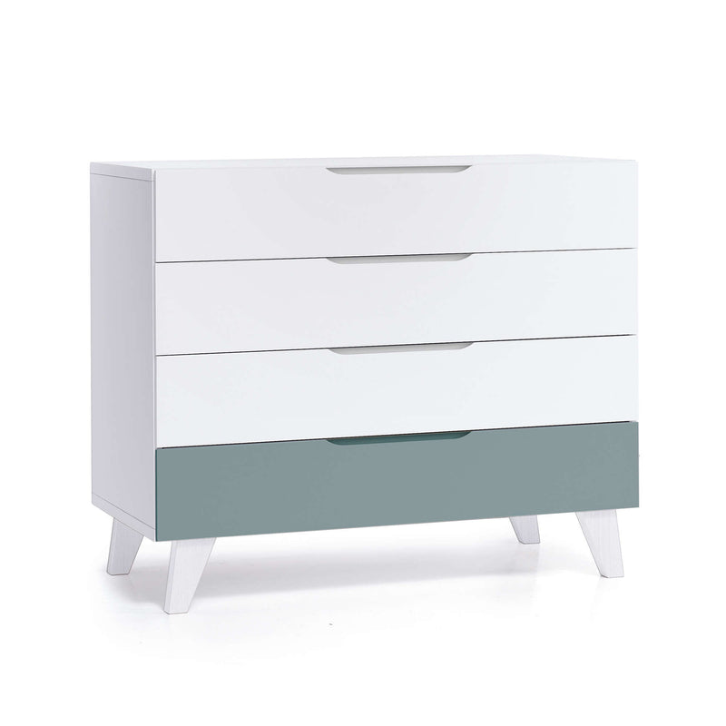 Cassettiera bambini (4 cassetti) stile nordico bianco · Style D247