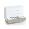 Cassettiera neonati (4 cassetti) bianco con gambe di legno · Lifestyle D247R