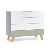 Cassettiera neonati (4 cassetti) bianco con gambe di legno · Lifestyle D247R