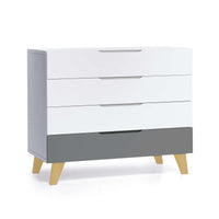 Cassettiera neonati (4 cassetti) bianco con gambe di legno · Lifestyle D247R