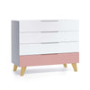 Cassettiera neonati (4 cassetti) bianco con gambe di legno · Lifestyle D247R