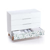 Cassettiera bambini bianco/legno con vinile foglie da eucalipto · Lifestyle Musgo
