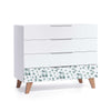Cassettiera bambini bianco/legno con vinile foglie da eucalipto · Lifestyle Musgo
