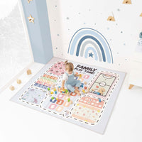 Tappeto gioco per bambini double face (200x180 cm) beige con foglie · Nandina FP116
