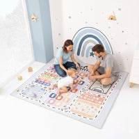 Tappeto gioco per bambini double face (200x180 cm) beige con foglie · Nandina FP116
