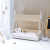 Letto Montessori bianco 90x200 cm con tessile beige · Homy XL
