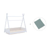 Letto Montessori bianco 70x140 cm con tessile verde eucalipto · Homy