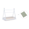 Letto Montessori bianco 70x140 cm con tessile verde · Homy