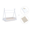 Letto Montessori bianco 70x140 cm con tessile beige · Homy