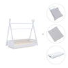 Letto Montessori bianco 70x140 cm con tessile grigio · Homy