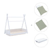 Letto Montessori bianco 70x140 cm con tessile verde · Homy