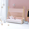 Letto Montessori legno 90x200 cm con tessile rosa · Homy Life XL