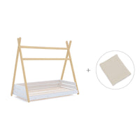 Letto Montessori legno 70x140 cm con tessile beige · Homy Life