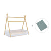 Letto Montessori legno 70x140 cm con tessile verde eucalipto · Homy Life