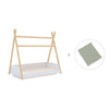 Letto Montessori legno 70x140 cm con tessile verde · Homy Life