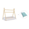 Letto-casetta Montessori in legno 70x140 cm con tessile Mare · Homy Life