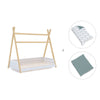 Letto Montessori legno 70x140 cm con tessile verde eucalipto · Homy Life