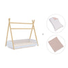 Letto Montessori legno 70x140 cm con tessile foglie rosa · Homy Life