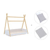 Letto Montessori legno 70x140 cm con tessile grigio · Homy Life