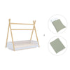 Letto Montessori legno 70x140 cm con tessile verde · Homy Life
