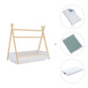 Letto Montessori legno 70x140 cm con tessile verde eucalipto · Homy Life