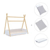 Letto Montessori legno 70x140 cm con tessile grigio · Homy Life