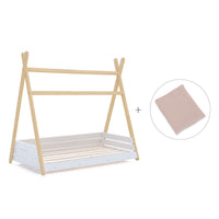Letto Montessori legno 90x200 cm con tessile rosa · Homy Life XL