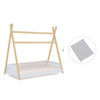 Letto Montessori legno 90x200 cm con tessile grigio · Homy Life XL