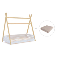 Letto junior Montessori legno 90x200 cm con tessile Arena · Homy Life XL