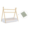 Letto Montessori legno 90x200 cm con tessile verde · Homy Life XL