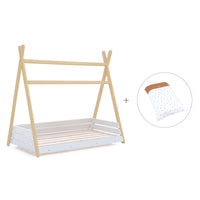 Letto junior Montessori legno 90x200 cm con tessile Ariake · Homy Life XL